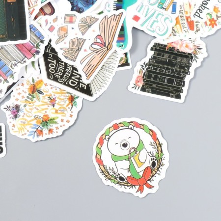 Set of stickers "Bookworm" 50 pcs 3-8.5 cm-1