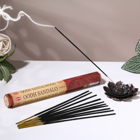 Incense hem "Oodh Sandalwood. Sandal tree", 20 wands in packaging, hexagon