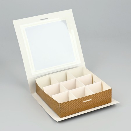 Box for 9 sweets with cells “Best Man” 14.5 x 13.5 x 3.5 cm-4