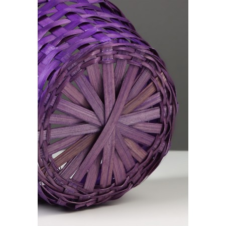 Wicker basket 20 x 20 x 9 cm, handle h = 25 cm, purple-6