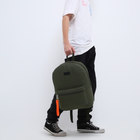School textile backpack with a lobe of a sling, 38x29x11 cm, khaki color-12