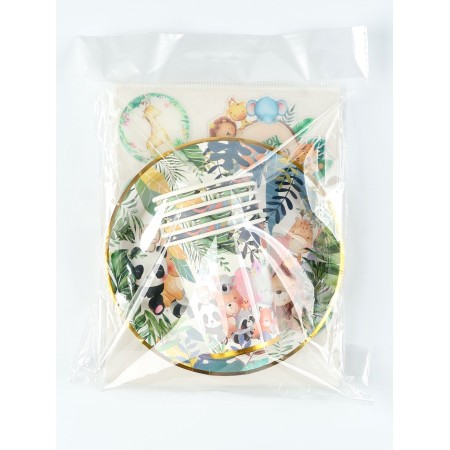 A set of disposable dishes "Beasts", with embossing, a set of 12 pcs.-2