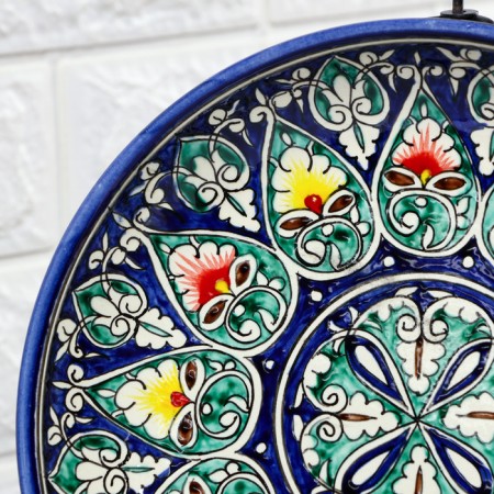 Largan Rishtan ceramics "Patterns", 25 cm, Blue Mix-3