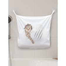 Organizer in a bath on suction cups “Cat with a scratch”, for storing toys and trifles, size 33x39 cm