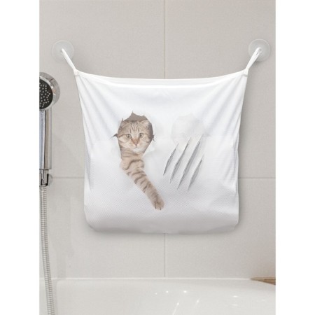 Organizer in a bath on suction cups “Cat with a scratch”, for storing toys and trifles, size 33x39 cm