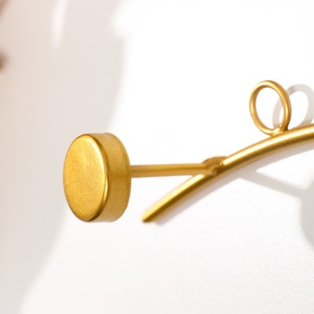 Decorative metal hooks "Wave with dots" gold 6x40 cm-2