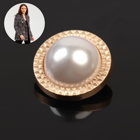 Metal button on the leg, decorative, d = 25 mm, pearl color