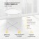 Folding metal table-stalk 2 in 1, 470 × 470 × 505 mm, white color