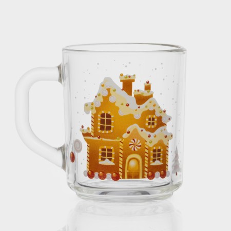 New Year's glass tea gingerbread mug, 200 ml