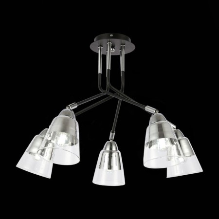 Ceiling EVOLUCE lamp. Sle102902-05. Lirino. 5x40 watts, E27, 54x54x44 cm, black color, chrome-2