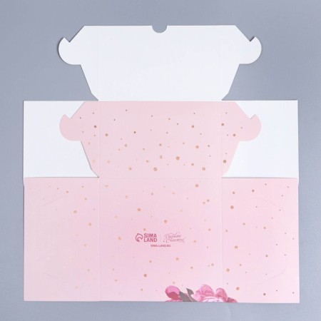 Capley box, confectionery packaging with a window, 4 cells "Flowers", 16 x 16 x 10 cm-6
