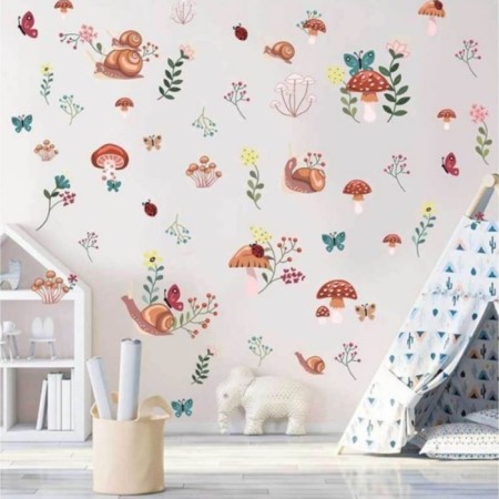 Stick plastic interior color "Snails and mushrooms" 30x90 cm