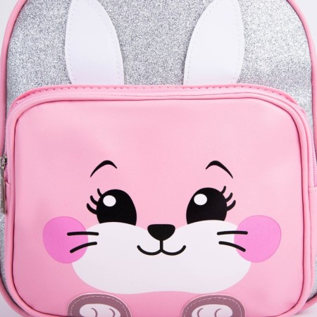 Baby backpack for a girl with a pocket "Bunny", artificial leather, 27x23 x 10 cm-2