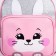 Baby backpack for a girl with a pocket "Bunny", artificial leather, 27x23 x 10 cm