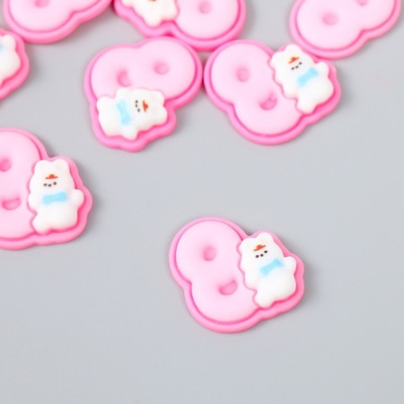 Decor for creativity "Number 8 with an animal" set 10 pcs 2x1.9 cm