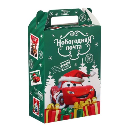 Folding box, New Year's "New Year's Post", 20 x 33 x 10 cm, cars-3