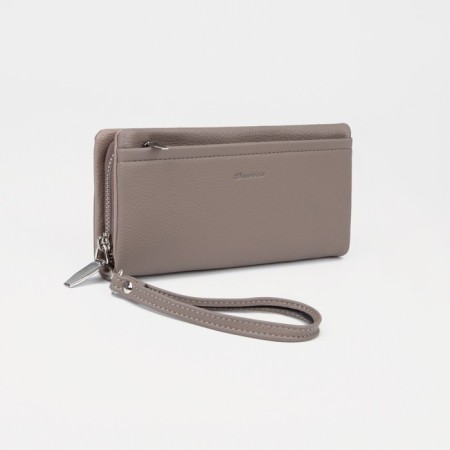 Women's wallet on lightning, with a pen, beige color