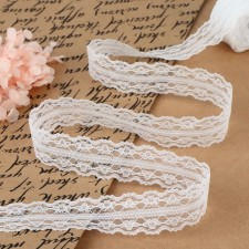 Capricon lace, 25 mm × 10 ± 1 m, white color