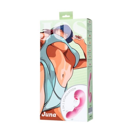 Multifunctional stimulator of the Jos Juna clitoris, pink color, 15 cm-15
