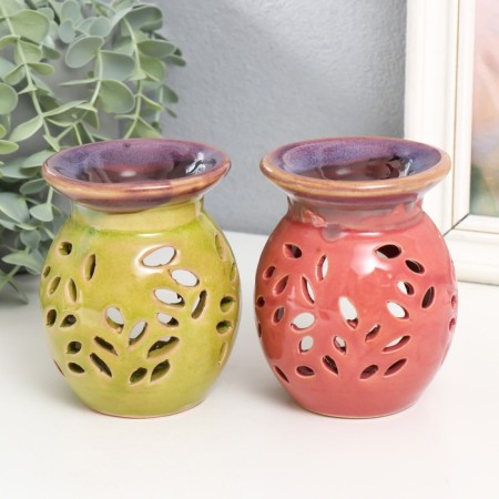 Aroma lamp ceramics "Flower pattern" mix 10.5x7.5x7.5 cm