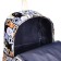 School backpack from textiles on a zipper, 3 pockets, pencil case, colorful/gray color