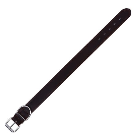 Collar of two-layer leather on the suede, 3.5 cm, Osh 41-51 cm, brown-6