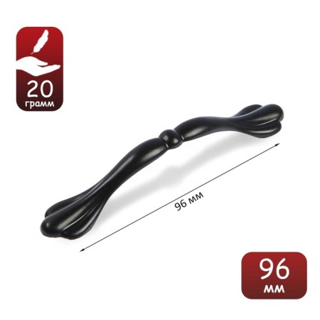Tundra handle PC180, m/o 96 mm, black color