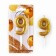 A candle for a cake, a number, brilliant “9”, gold, 4 x 10 cm.