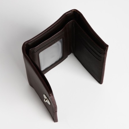 Male purse on a magnet, department for bills, for maps, for coins, brown color-3