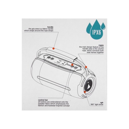Portable column Boombox360, 20 watts, 2400 mAh, BT5.3, backlight, black-8