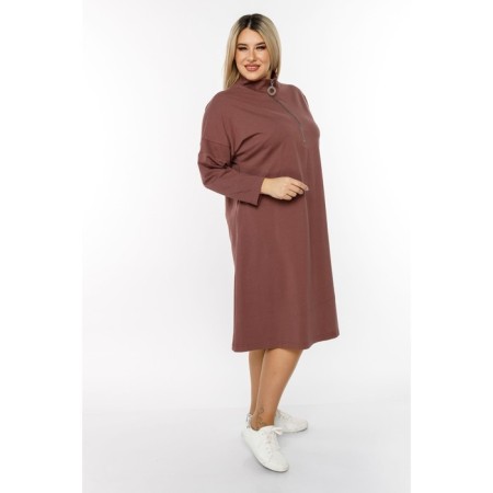 Women's dress, size 66, cappuccino color-3