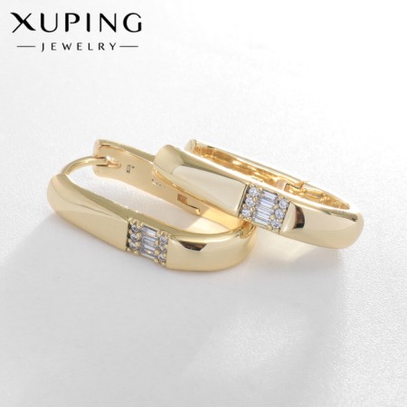 Earrings with rhinestones Xuping importance, white color in gold