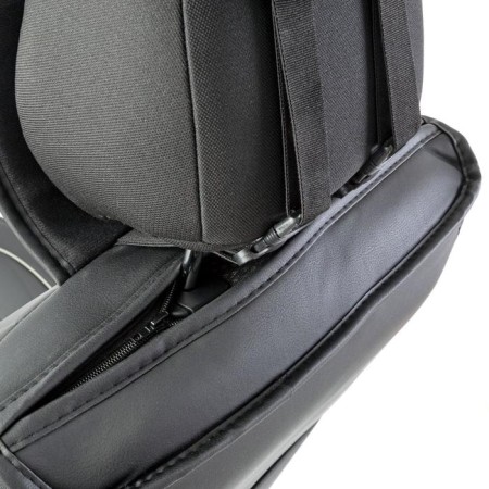 Frame caps for the front seats Car Performance, 2 pcs, eco-leather, black and gray-2
