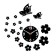 Watching interior watches, 3D "Flowers and butterflies", silent, sticker, large, D-15 cm