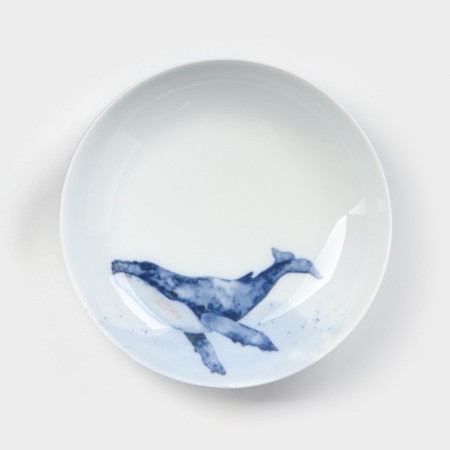 Deep plate "Ocean. Whale ", 700 ml, d = 20 cm, porcelain