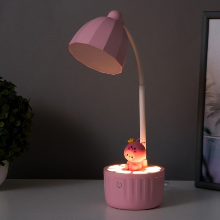Table lamp "Mini Beetle" LED 3 modes 6.4W USB pink 10x10x37.5 cm Risalux-5