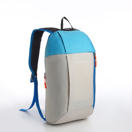 Sports' backpack on lightning, Textura, external pocket, beige color/blue-2