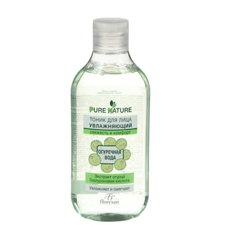 Floresan Pure Natural Tonic "Moisturizing. Cucumber Water", Freshness and Comfort, 300 ml-3