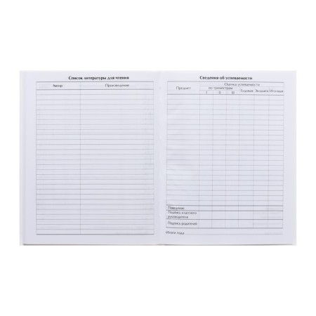 Universal diary for grades 1-11, "white", solid cover 7BC, glossy lamination, 40 sheets-9