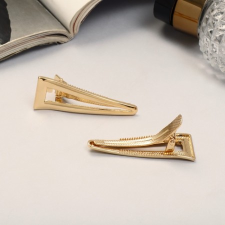 Liberty hair clip (set 2 pcs) corner, 5 cm, gold-1