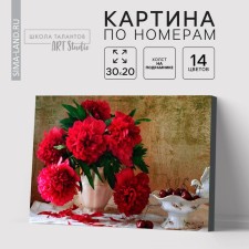 Picture on numbers on canvas with a subframe 