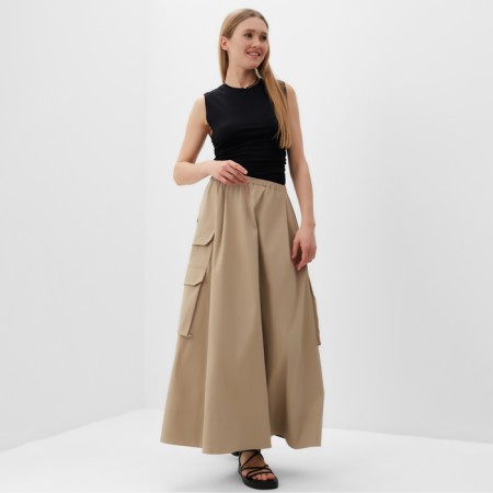 Women's skirt with Minaku pocket: safari beige color, rn 48-1