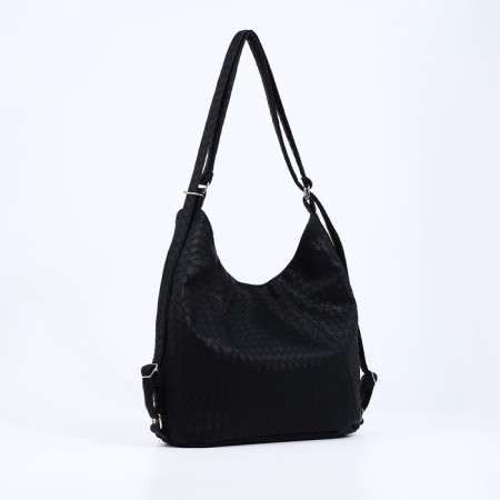 Bag Women's bag with zipper, black color-2