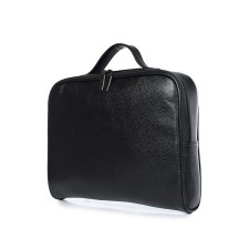 Business folder, genuine leather, 340x260x60 cm, black