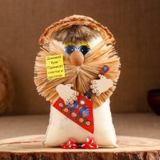 Brown-haired charm in a half-wool with a balalaika, 20-21 cm