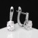 Earrings with rhinestones "Classic" delight, white color in silver