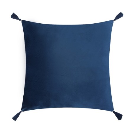 Decorative pillowcase with brushes Ethel color blue, 45x45 cm, polyester, velor