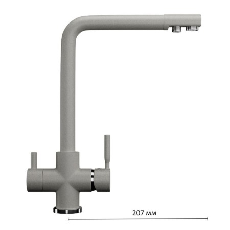 Kitchen mixer Ulgran U016-310, two-wound, gray color