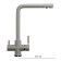 Kitchen mixer Ulgran U016-310, two-wound, gray color