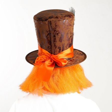 Carnival hat "Cylinder" with hair rr 56-58-3